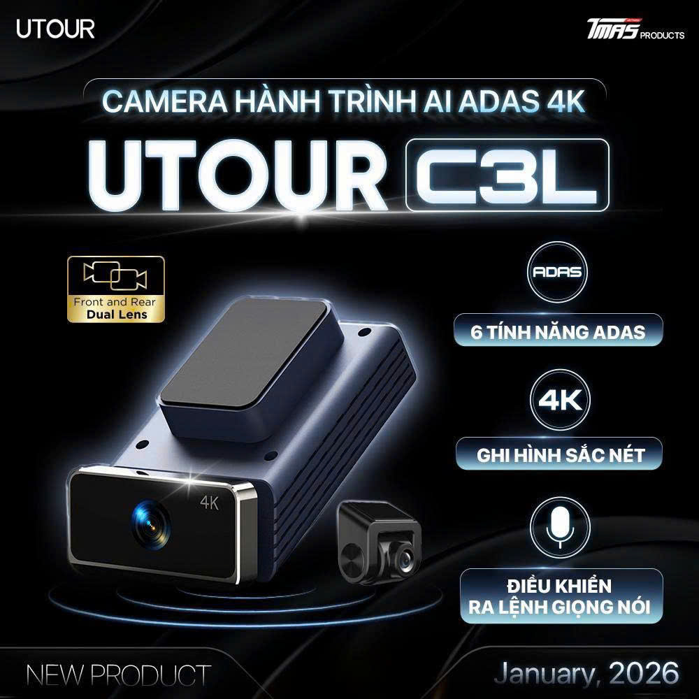 Ra mắt Camera Hành Trình AI ADAS 4K UTOUR C3L – Trợ Lý Lái Xe Thông Minh Thế Hệ Mới