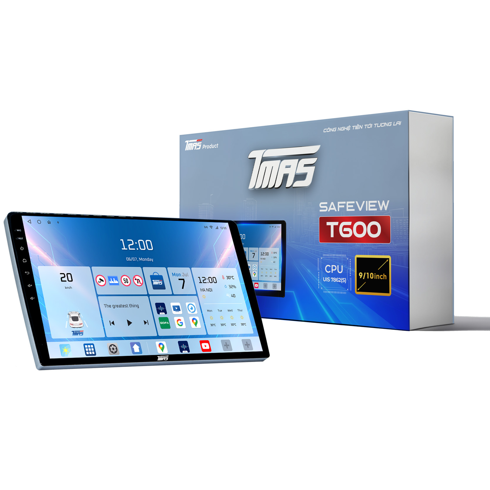 Màn hình Android TMAS T500 – T600: Giải pháp nâng cấp giải trí và hỗ trợ lái xe toàn diện cho ô tô